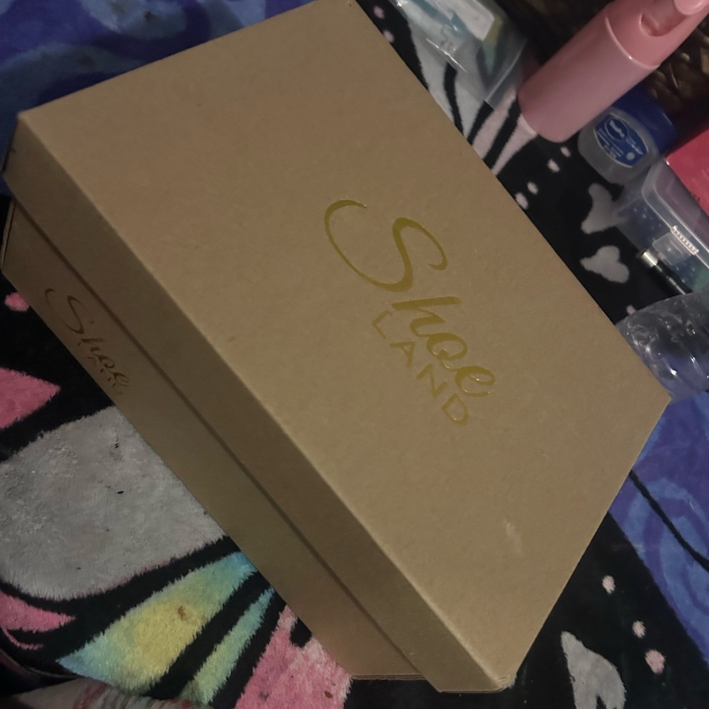 Shoe Land Gold Logo Kraft Shoe Box